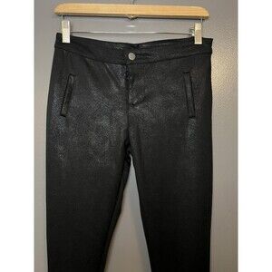 Chocolat Pants Womens Large Black Coated Ponte Skinny Faux Leather HP9429S